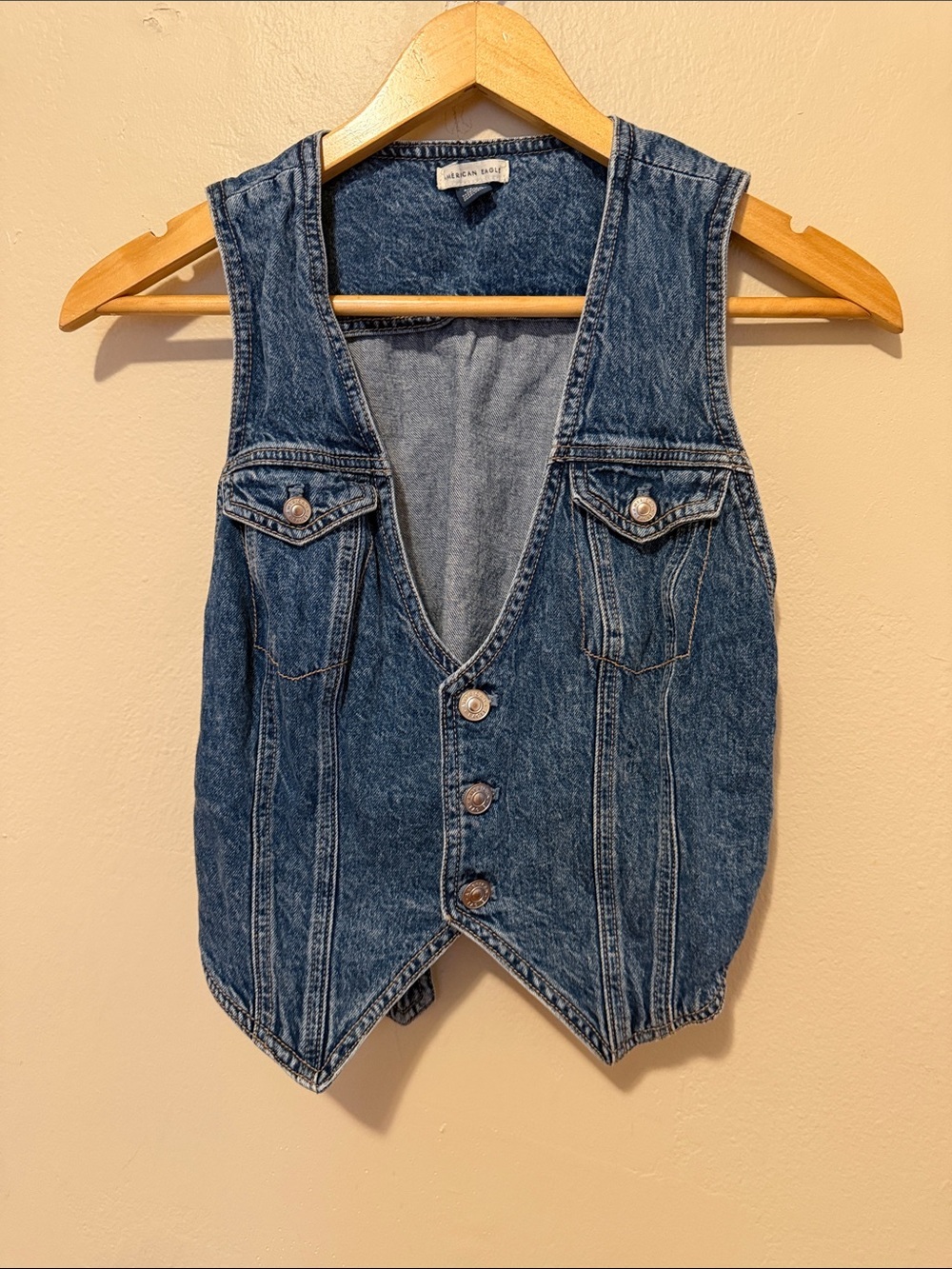 American Eagle Outfitters Blue Denim Vest